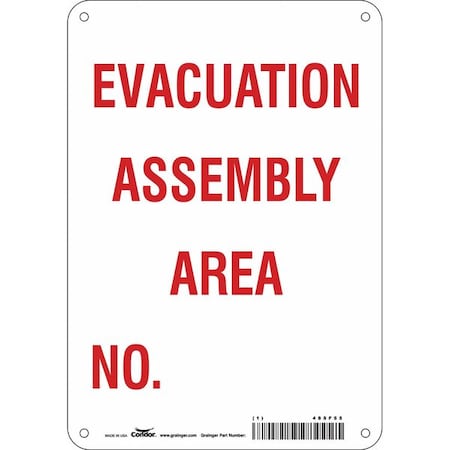 Safety Sign, 10 in Height, 7 in Width, Aluminum, Horizontal Rectangle, English