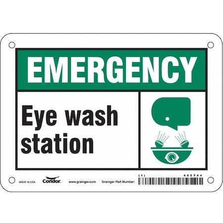 EYE WASH STATION, 7 in W x 5 in H, Horizontal Rectangle, Polyethylene, 485Y44