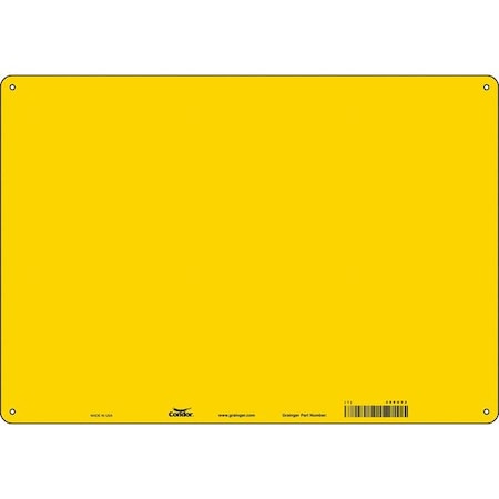 Blank Sign, 20" W, 14" H, No Text, Aluminum, Yellow