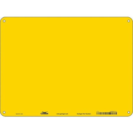 Blank Sign, 24" W, 18" H, No Text, Aluminum, Yellow