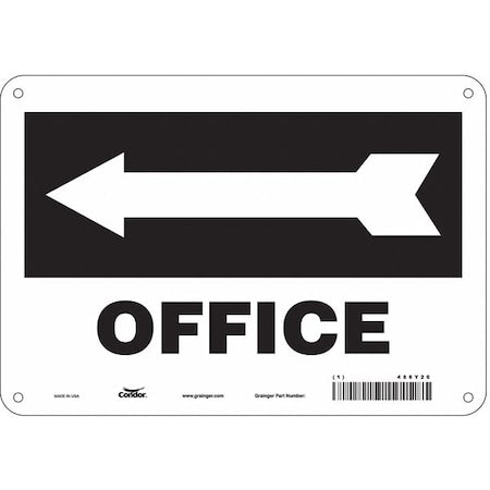 OFFICE, 10 in W x 7 in H, Vertical Rectangle, Polyethylene, 486Y20