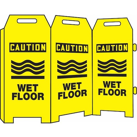 Barricade Floor Sign, 45 in H, 32 in W, Corrugated Plastic, English, 487C82