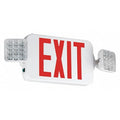 Exit Sign with Emergency Lights, White, 1 or 2 Face(s), LED, Wall/Ceiling Mount, Nickel Cadmium