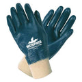 Coated Gloves, Nitrile, Smooth, Full, 0 Abrasion Level, Blue, XL 1 PR