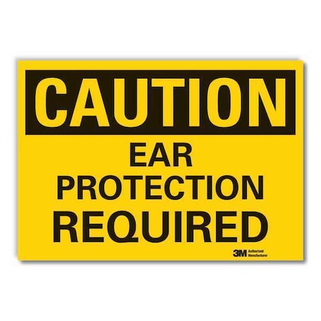 Caution Sign, 10 in Height, 14 in Width, Reflective Sheeting, Horizontal Rectangle, English