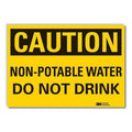 Caution, Non-Potable Water Do Not Drink, 14 in W x 10 in H, Horizontal Rectangle, LCU3-0325-RD_14x10