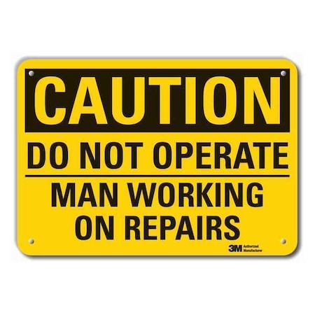Caution, Do Not Operate Man Working On Repairs, 10 in W x 7 in H, , Plastic, LCU3-0366-NP_10x7
