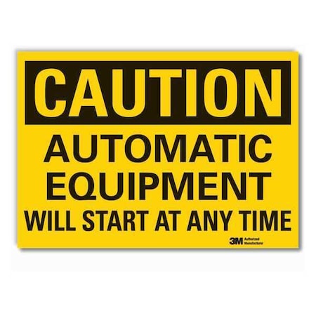 Caution Sign, 10 in Height, 14 in Width, Non-PVC Polymer, Horizontal Rectangle, English