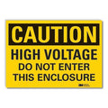 Caution Sign,3-1/2 in. H,Vinyl, LCU3-0378-RD_5x3.5