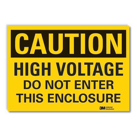 Caution Sign,3-1/2 in. H,Vinyl, LCU3-0378-RD_5x3.5