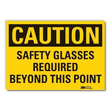 Caution Sign,3-1/2 in. H,Vinyl, LCU3-0382-RD_5x3.5