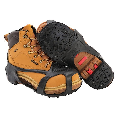 Heavy Duty Traction Aid, Ice Traction Device, Rubber, Tungsten Carbide Spikes, Unisex, Size Large