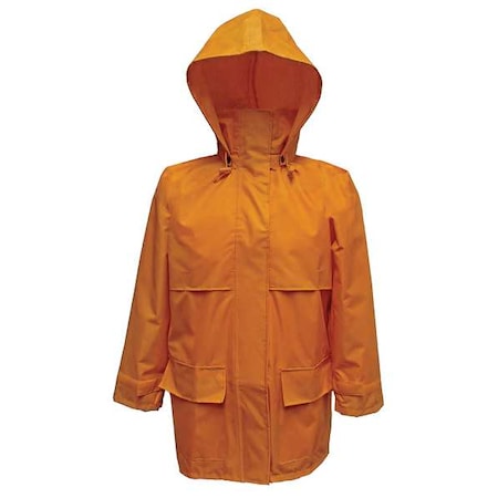 Rain Jacket with Detachable Hood,Ylw,XL