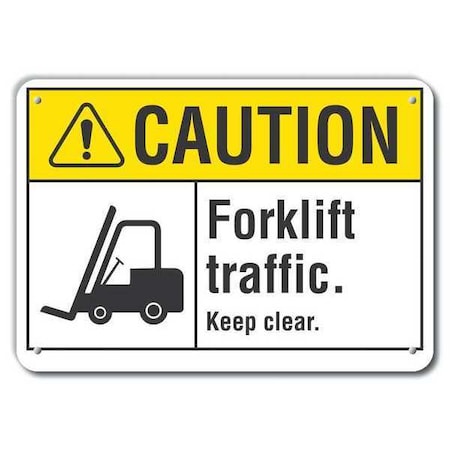 Caution Sign, 10 in H, 14 in W, Plastic, Horizontal Rectangle, English, LCU3-0119-NP_14x10