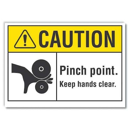 Caution Sign, 5 in Height, 7 in Width, Reflective Sheeting, Horizontal Rectangle, English