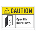 Caution Sign, 7 in H, 10 in W, Reflective Sheeting, Vertical Rectangle, English, LCU3-0087-RD_10x7