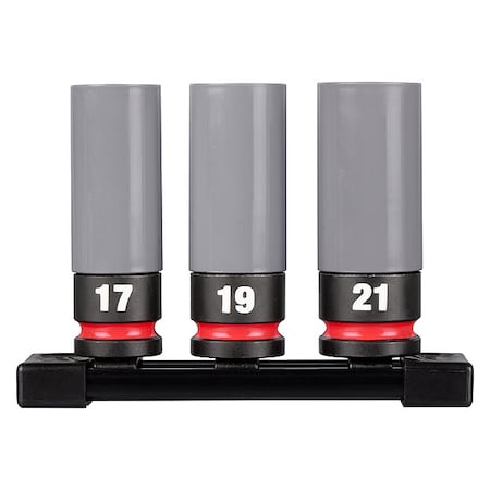 1/2 in Drive Lug Nut Wheel Socket Set, Metric, SAE, 3 pcs