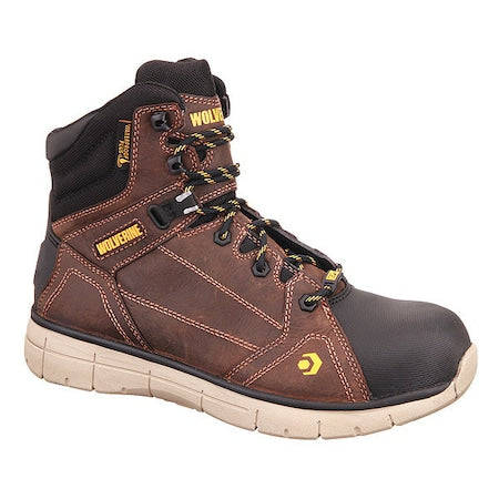 Men's 6-Inch Work Boot, 14, Composite Toe, 6 in H, Brown, W10797