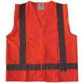 Safety Vest,Orange/Red,L,Hook-and-Loop