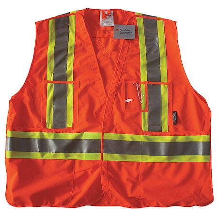 Safety Vest,Orange/Red,2XL/3XL,Polyester