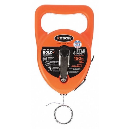 Chalk Line Reel, 12 oz, Braided, 150 ft L