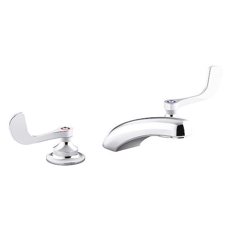 Manual Straight Spout Bathroom Faucet, 8" Mount, Chrome