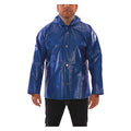 Men's Rain Jacket, Polyurethane, Snaps with Storm Flap, Blue, S