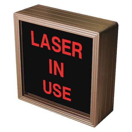 Custom Backlit Sign, Laser In Use, Red/Black, 7 in W, 7 in H