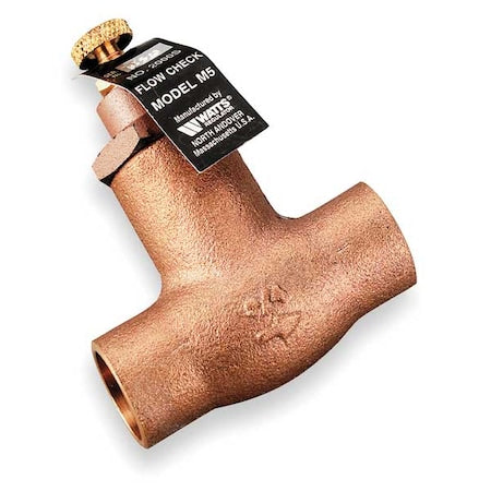 Flow Check Valve, 3/4 in Pipe Size, Sweat x Sweat, Bronze