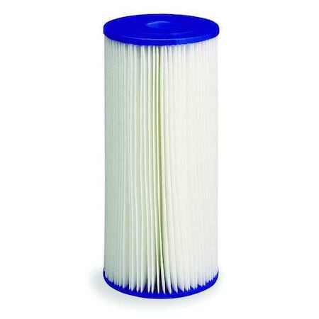 Pleated Filter Cartridge, 10 gpm, 50 Micron, 4-1/2" O.D., 9 3/4 in H