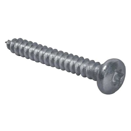 Sheet Metal Screw, #10 x 1-3/4 in, Zinc Plated Steel Pan Head Torx Drive, 25 PK