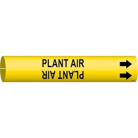 Pipe Marker,Plant Air,Y,2-1/2 to3-7/8 In