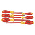 Insulated Screwdriver Set, Slotted/Phillips Tip, Alloy Steel with Cushion Grip, 6-Piece