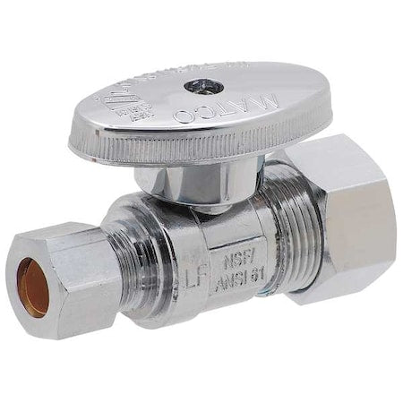 Water Supply Stop,Brass,1/4-Turn,5/8"