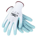 Coated Gloves, Nitrile, Rough, Palm, 4 Abrasion Level, White, XL (10) 1 PR