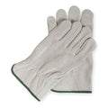 Leather Drivers Gloves, Cowhide, Shirred Slip-On, Straight Thumb, Gunn Cut, Gray, M, 1 Pair