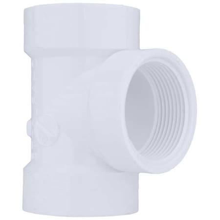 PVC Flush Clean Out Tee, FNPT x Hub x Hub, 1-1/2 in Pipe Size