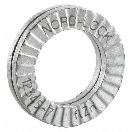 Wedge Lock Washer, For Screw Size 9/16 in Steel, Advanced Corrosion Resistance Finish, 10 PK