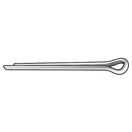 Extended Prong Cotter Pin, 1/8 in Dia, 1-1/4 in L, Low Carbon Steel, 1000 PK