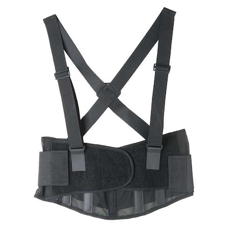 Back Support w/Stay,Black,Polyester,XL