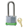 Lockout Padlock, Keyed Alike, Steel, Green, 2 in Shackle Height, 1 9/16 in Body Width