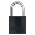 Lockout Padlock, Keyed Alike, Aluminum, Black, 1 in Shackle Height, 1 1/2 in Body Width