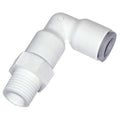 Push-Fit Elbow Fitting, 3/8 in Tube Size, Bio-Based Nylon, White, 10 PK