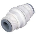Push-Fit Union Fitting, 1/2 in Tube Size, Bio-Based Nylon, White, 5 PK