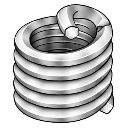 Tanged Helical Insert, Screw-Locking, #6-32 Thrd Sz, Nitronic 60, 100 PK