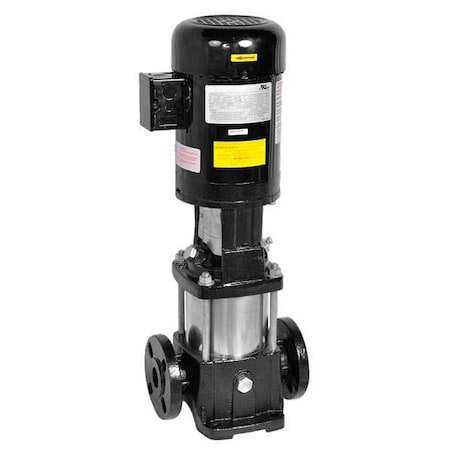 Booster Pump, 1 1/2 hp, 208 to 240/480V AC, 3 Phase, 1-1/4 in Flanged Inlet Size, 8 Stage