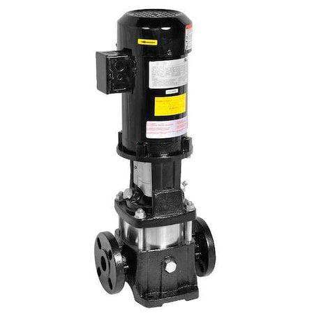 Booster Pump, 1 hp, 208 to 240/480V AC, 3 Phase, 1-1/4 in Flanged Inlet Size, 5 Stage