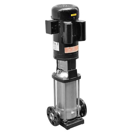 Booster Pump, 3 hp, 240V AC, 1 Phase, 1-1/4 in Flanged Inlet Size, 9 Stage, 127 psi Max Pressure