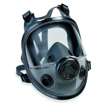 Full Face Respirator, 5400 Series, Elastomer, Hook-and-Loop (4-Point), Threaded, Size M/L