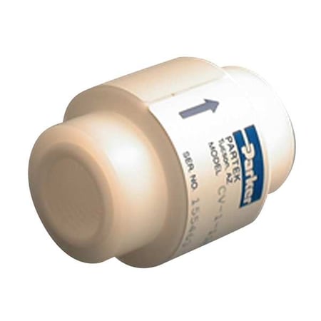 Check Valve, CV-1 Series, Inline, 1/2 in, FNPT x FNPT, PTFE Body